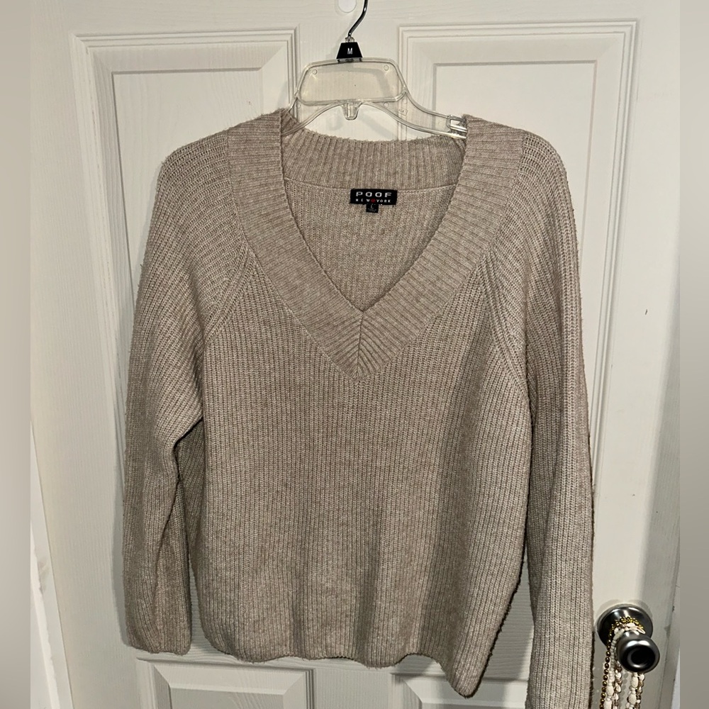 V neck tan sweater